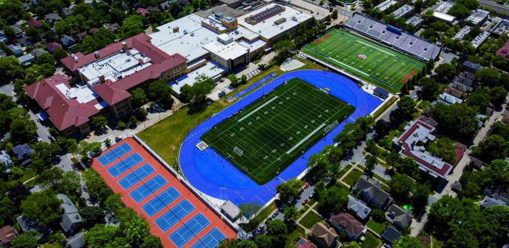 birds eye view of a stadium